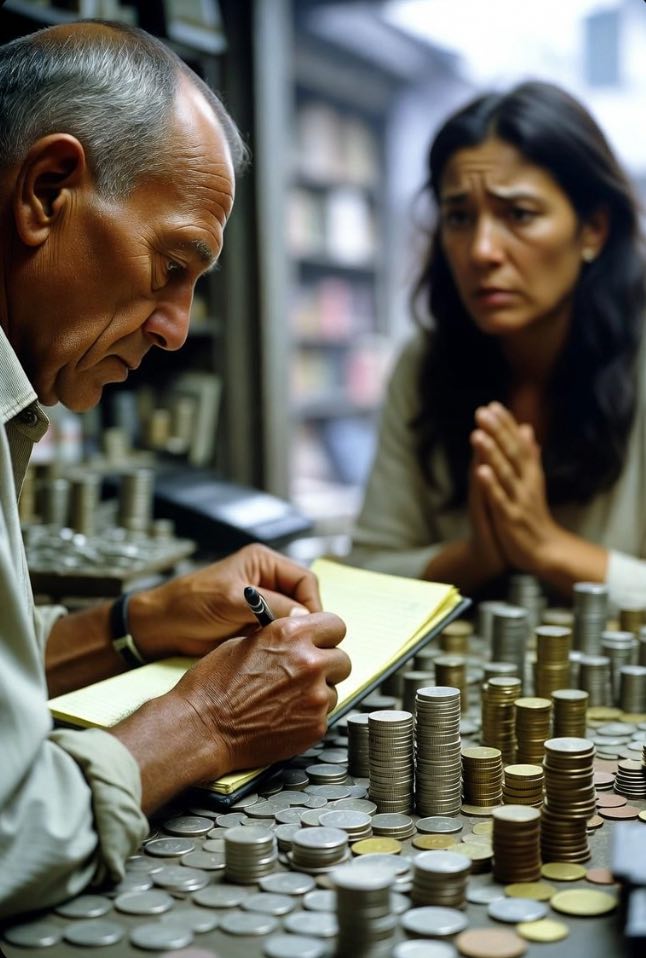 The estate count: coins, the pad, and the pen